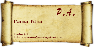 Parma Alma névjegykártya